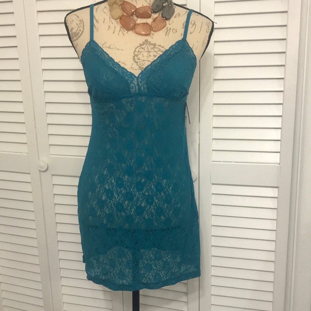 Lace Teal Babydoll Dress